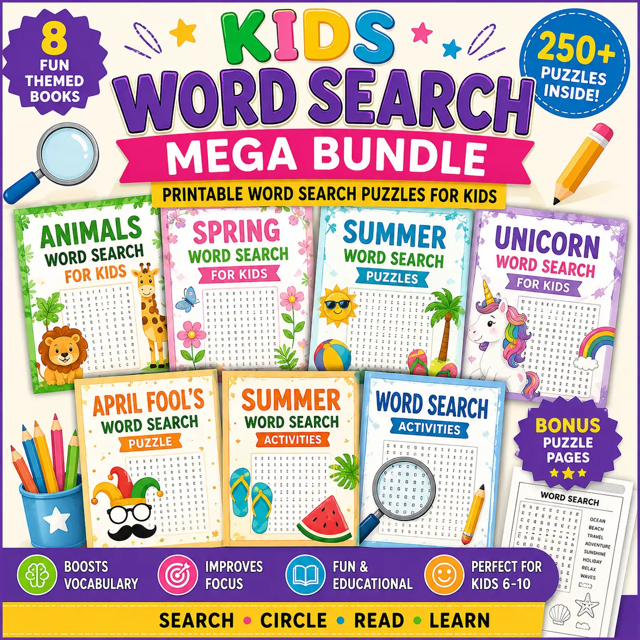 Kids Word Search Mega Bundle