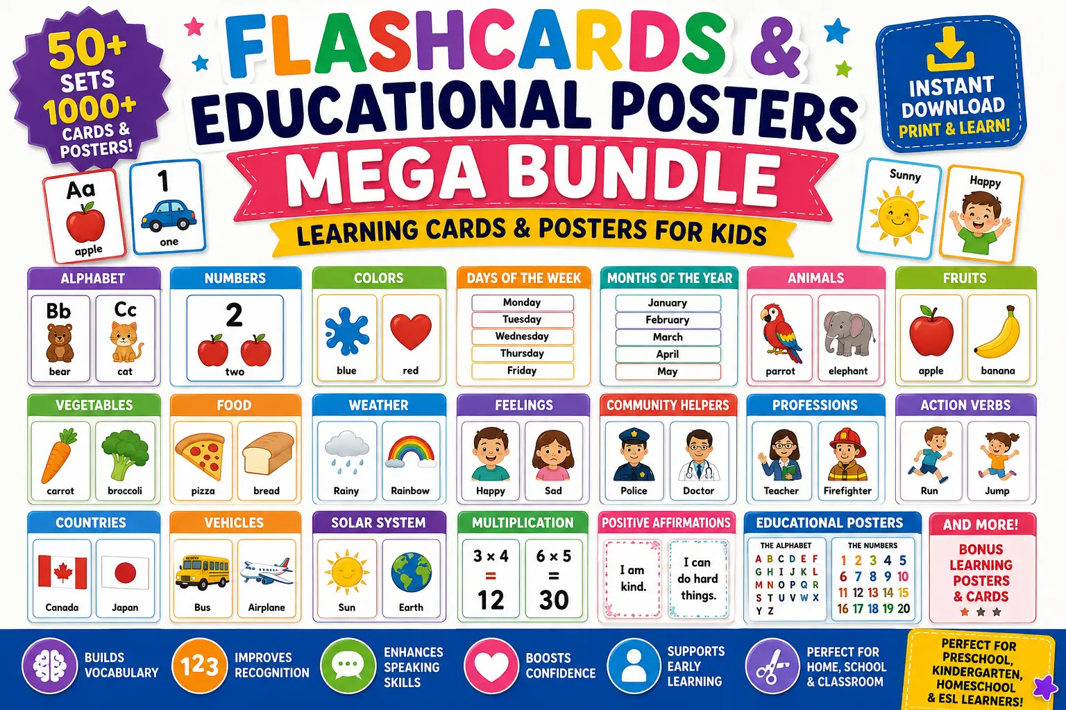 Flashcards & Educational Posters Mega Bundle